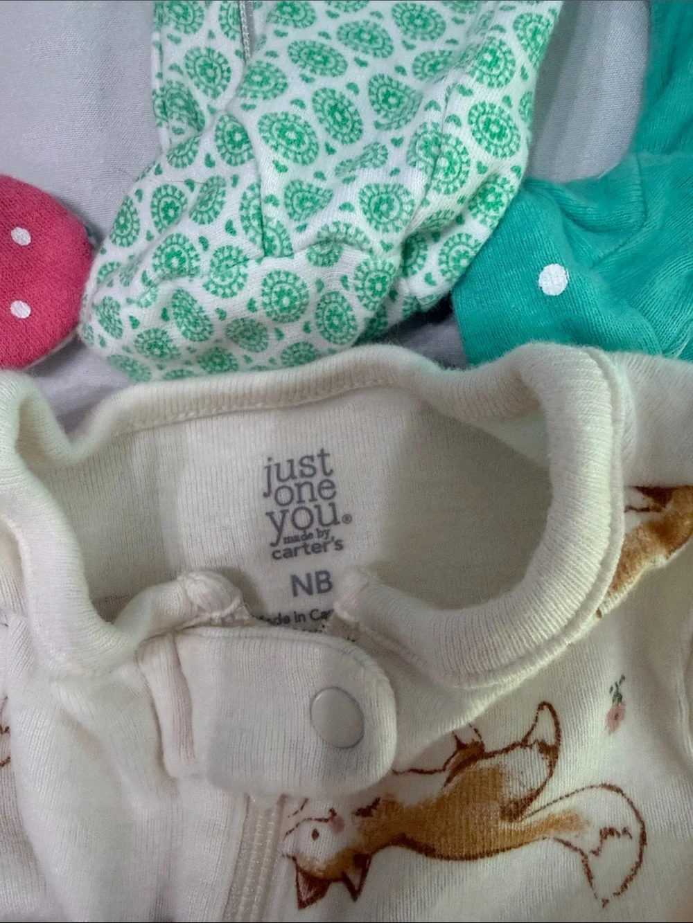 Assorted footed onesies (1 snap, 6 zip)